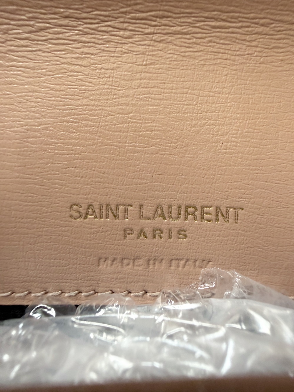 Saint Laurent YSL CASSANDRE PHONE HOLDER SMOOTH LEATHER pink peach crossbody bag - Picture 13 of 14